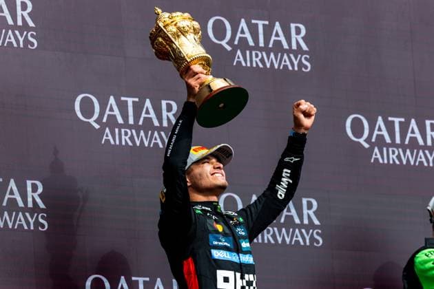 06.07.2025, Silverstone Circuit, Silverstone, FORMULA 1 QATAR AIRWAYS BRITISH GRAND PRIX 2025 , im Bild Sieger Lando Norris (GBR), McLaren F1 Team (Photo by Martin Trenkler Hasan Bratic DeFodi Images)
