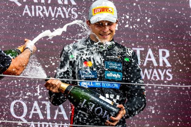 06.07.2025, Silverstone Circuit, Silverstone, FORMULA 1 QATAR AIRWAYS BRITISH GRAND PRIX 2025 , im Bild 2.Platz für Oscar Piastri (AUS), McLaren F1 Team (Photo by Martin Trenkler Hasan Bratic DeFodi Images)
