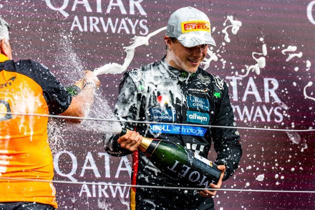 06.07.2025, Silverstone Circuit, Silverstone, FORMULA 1 QATAR AIRWAYS BRITISH GRAND PRIX 2025 , im Bild 2.Platz für Oscar Piastri (AUS), McLaren F1 Team (Photo by Martin Trenkler Hasan Bratic DeFodi Images)