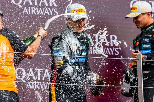 06.07.2025, Silverstone Circuit, Silverstone, FORMULA 1 QATAR AIRWAYS BRITISH GRAND PRIX 2025 , im Bild 2.Platz für Oscar Piastri (AUS), McLaren F1 Team (Photo by Martin Trenkler Hasan Bratic DeFodi Images)