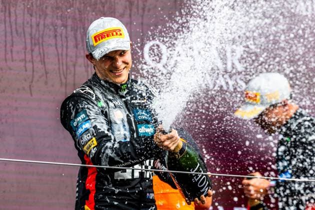 06.07.2025, Silverstone Circuit, Silverstone, FORMULA 1 QATAR AIRWAYS BRITISH GRAND PRIX 2025 , im Bild 2.Platz für Oscar Piastri (AUS), McLaren F1 Team (Photo by Martin Trenkler Hasan Bratic DeFodi Images)