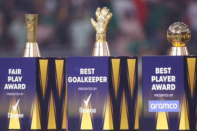 UNITED STATES VS MEXICO - COPA ORO - 06 JULIO 2025 HOUSTON,TEXAS. JULY 06th: Trophies During the Final match between United States and Mexico in the Concacaf Gold Cup 2025, held at the NRG Stadium, in Houston,Texas (PHOTO BY FABIAN MEZA STRAFFON IMAGES IMAGO MANDATORY CREDIT EDITORIAL USE Copyright: xFABIANxMEZAx
