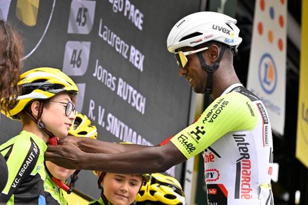Tour de France 2025 Stage 3 DUINKERKE, FRANCE - JULY 07 : Girmay Biniam (ERI) of Intermarche - Wanty during stage 3 of the 112th edition of Tour de France an UCI World Tour 2.UWT cycling road race stage for Men Elite of 178 km with start in Valenciennes and finish in Duinkerke on July 7, 2025 in Duinkerke, France, 07 07 2025 ( Motordriver Kenny Verfaillie - Duinkerke France  Copyright: xJanxDexMeuleneirx