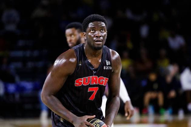 July 6, 2025, Edmonton, Canada: Calgary Surge (7) Khyri Thomas seen in action during the 2025 CEBL game against the Edmonton Stingers Edmonton Stingers 113 - 90 Calgary Surge Edmonton Canada - ZUMAs197 20250706_aaa_s197_303 Copyright: xRonxPalmerx