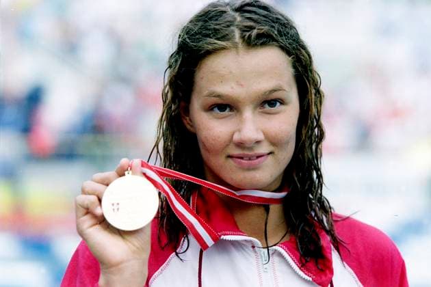 950824 Simning, EM: Franziska van Almsick, Tyskland. *** 950824 Swimming, European Championship Franziska van Almsick, Germany  Copyright: BILDBYRAN BB950824BB010
