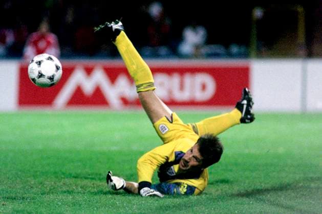 951011 Fotboll, Norge - England, 0-0: David Seaman, malvakt, England. *** 951011 Football, Norway England, 0 0 David Seaman, goalkeeper, England  Copyright: BILDBYRAN BB951011BB082