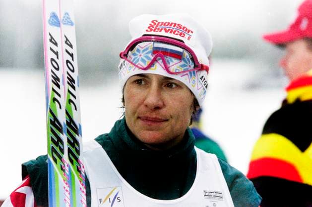 951126 Skidor, Världscupen, damer, 5 km, klassiskt: Ljubov Jegorova, Ryssland segrade i tävlingen. *** 951126 Skiing, World Cup, women, 5 km, classic Ljubov Jegorova, Russia won the race  Copyright: BILDBYRAN BB951126BB039