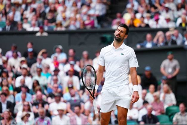 Novak Djokovic dejected during his fourth round match Wimbledon Tennis Championships, Day 8, The All England Lawn Tennis and Croquet Club, London, UK - 07 Jul 2025London The All England Lawn Tennis and United Kingdom  Copyright: xJavierxGarcia Shutterstockx 15387972b