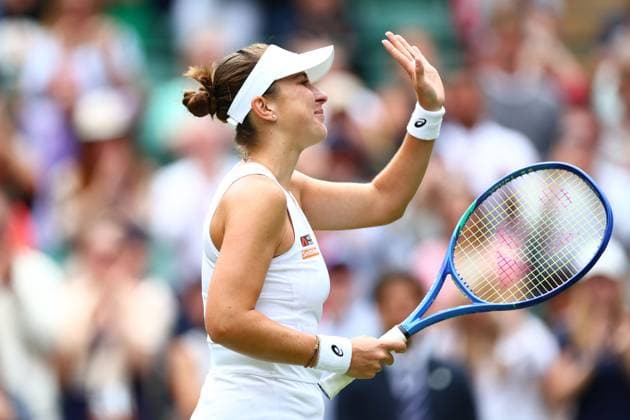 Belinda Bencic wins her Round of 16 match Wimbledon Tennis Championships, Day 8, The All England Lawn Tennis and Croquet Club, London, UK - 07 Jul 2025London The All England Lawn Tennis and United Kingdom  Copyright: xJamesxMarsh Shutterstockx 15387973bx