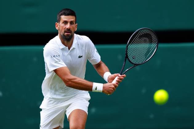 Novak Djokovic during his fourth round match Wimbledon Tennis Championships, Day 8, The All England Lawn Tennis and Croquet Club, London, UK - 07 Jul 2025London The All England Lawn Tennis and United Kingdom  Copyright: xJavierxGarcia Shutterstockx 15387972ci