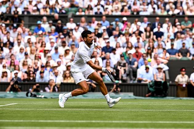 Novak Djokovic during his Wimbledon 2025 Men?s Singles Round of 16 tennis match against Alex de Minaur at the All England Tennis Club in London, England (Richard Callis SPP) Copyright: xRichardxCallis SPPx spp-en-RiCa-SPP25_rica_07jul25_21451
