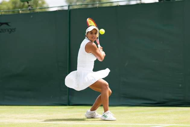 Nauhany Vitoria Leme Da Silva during her Wimbledon 2025 Girl?s Singles Second Round tennis match against Jana Kovackova at the All England Tennis Club in London, England (Richard Callis Sports Press Photo SPP) Copyright: xRichardxCallis SportsxPressxPhotox xSPPx spp-en-RiCaPrPh-SPP25_rica_07jul25_21546