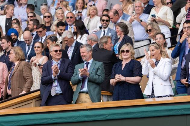 2025-07-07 The Championships Wimbledon 2025 LONDON, UNITED KINGDOM - JULY 7: King Frederik of Denmark, King of Denmark, Frederik X during Day Eight of The Championships Wimbledon 2025 at All England Lawn Tennis and Croquet Club on July 7, 2025 in London, United Kingdom. (Photo by Marleen Fouchier BSR Agency) London United Kingdom Content not available for redistribution in The Netherlands directly or indirectly through any third parties. Copyright: xBSRxAgencyx