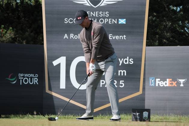 UK: The Genesis Scottish Open at The Renaissance Club, North Berwick, Scotland on 08 July 2025: Pictured: Adam Scott (Australia) on the 10th tee during a practice round at the Genesis Scottish Open 2025 at The Renaissance Club, North Berwick, Scotland North Berwick The Renaissance Club Scotland Copyright: xAlexxToddx