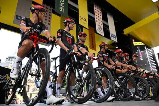 Tour de France 2025 Stage 4 ROUEN, FRANCE - JULY 08 : team Tudor Pro Cycling team during stage 4 of the 112th edition of Tour de France an UCI World Tour 2.UWT cycling road race stage for Men Elite of 173 km with start in Amiens Metropole and finish in Rouen on July 8, 2025 in Rouen, France, 08 07 2025 ( Motordriver Kenny Verfaillie - Rouen France  Copyright: xJanxDexMeuleneirx