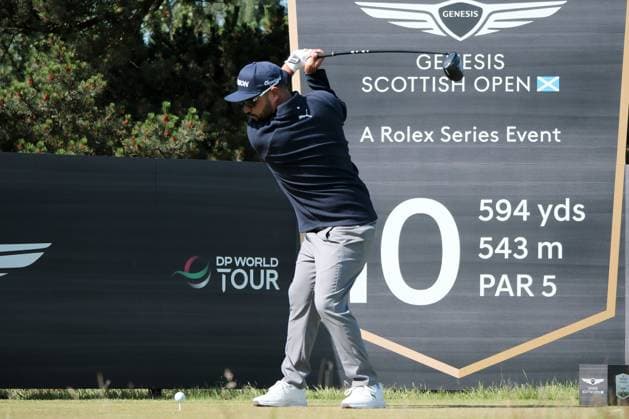 UK: The Genesis Scottish Open at The Renaissance Club, North Berwick, Scotland on 08 July 2025: Pictured: J J Spaun (USA) on the 10th tee during a practice round at the Genesis Scottish Open 2025 at The Renaissance Club, North Berwick, Scotland North Berwick The Renaissance Club Scotland Copyright: xAlexxToddx