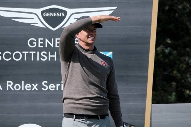 UK: The Genesis Scottish Open at The Renaissance Club, North Berwick, Scotland on 08 July 2025: Pictured: Adam Scott (Australia) on the 10th tee during a practice round at the Genesis Scottish Open 2025 at The Renaissance Club, North Berwick, Scotland North Berwick The Renaissance Club Scotland Copyright: xAlexxToddx