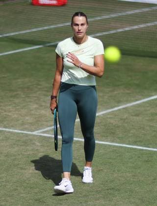 Wimbledon Championships 2025 AELTC, Day Five London, UK - 08 07 2025 Aryna Sabalenka during practice in Aorangi Park ahead of her Quarter Final match against Laura Siegemund (GER) in the 2025 Wimbledon Championships London Wimbledon London GBR, UK NEWSPAPERS OUT Copyright: xMarkxGreenwoodx