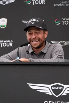 UK: The Genesis Scottish Open at The Renaissance Club, North Berwick, Scotland on 08 July 2025: Pictured: Xander Schauffele (USA) attends a press conference, PK, Pressekonferenz at the Genesis Scottish Open 2025 at The Renaissance Club, North Berwick, Scotland North Berwick The Renaissance Club Scotland Copyright: xAlexxToddx