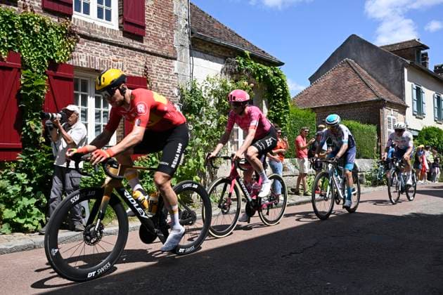 Tour de France 2025 Stage 4 ROUEN, FRANCE - JULY 08 : rider of Uno-X Pro Mobility during stage 4 of the 112th edition of Tour de France an UCI World Tour 2.UWT cycling road race stage for Men Elite of 173 km with start in Amiens Metropole and finish in Rouen on July 8, 2025 in Rouen, France, 08 07 2025 ( Motordriver Kenny Verfaillie - Rouen France  Copyright: xJanxDexMeuleneirx