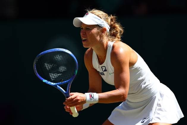 Laura Siegemund during her quarter final match Wimbledon Tennis Championships, Day 9, The All England Lawn Tennis and Croquet Club, London, UK - 08 Jul 2025London The All England Lawn Tennis and United Kingdom  Copyright: xJamesxMarsh Shutterstockx 15389336bk