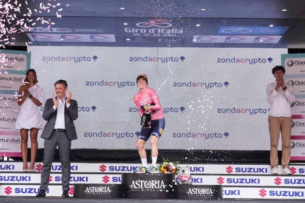 Pink Jersey Lidl - Trek™s Henderson Anna during the 3rd stage of the Giro d™Italia Women, from Vezza d™Oglio to Trento, Italy Tuesday, July 08, 2025. - cycling .  Copyright: xMassimoxPaolone Lapressex