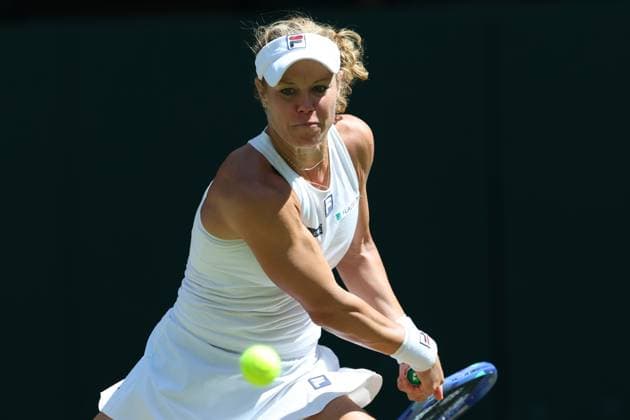 July 8, 2025, London, Celestynow, England: LAURA SIEGEMUND of Germany during the match against A. Sabalenka in quarterfinal of Championships 2025 at Wimbledon AELTC in London. Siegemund lost 6:4, 2:6, 4:6 London England - ZUMAc278 20250708_zsp_c278_038 Copyright: xMarcinxCholewinskix