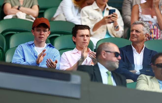 Tom Holland watching the action on Centre Court Wimbledon Tennis Championships, Day 9, The All England Lawn Tennis and Croquet Club, London, UK - 08 Jul 2025London The All England Lawn Tennis and United Kingdom  Copyright: xJamesxMarsh Shutterstockx 15389336ex