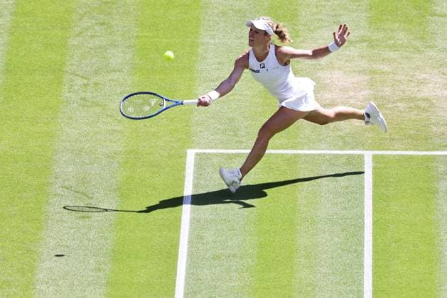 Laura Siegemund, GER, during quarterfinal of 2025 All England Lawn Tennis Championships at Wimbledon, womens singles, London, 08 07 2025; -