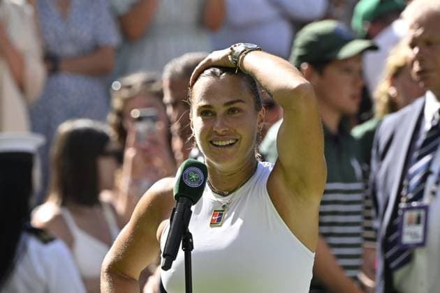 Tennis : Wimbledon -2025 - ITF - Tennis - Wimbledon - ITF - Aryna Sabalenka - Bielorussie Russie GB  Copyright: xChryslenexCaillaudx xPznewzx