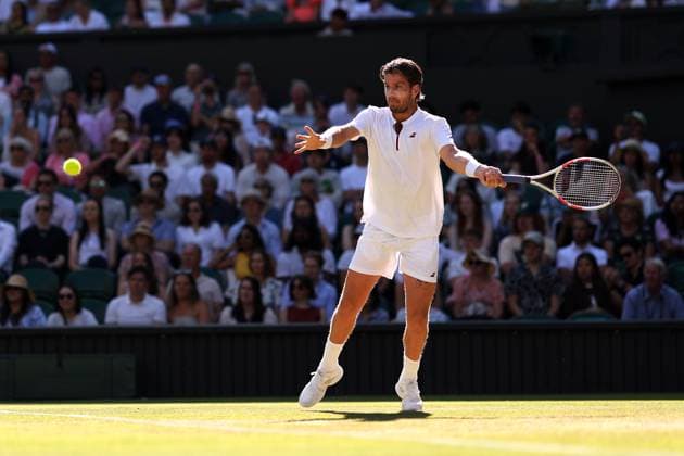 Cameron Norrie during his quarter final match Wimbledon Tennis Championships, Day 9, The All England Lawn Tennis and Croquet Club, London, UK - 08 Jul 2025London The All England Lawn Tennis and United Kingdom  Copyright: xEllaxLing Shutterstockx 15389337ee