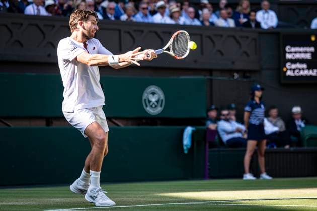 Cameron Norrie during his Wimbledon 2025 Men?s Quarter Final tennis match against Carlos Alcaraz at the All England Tennis Club in London, England (Richard Callis SPP) Copyright: xRichardxCallis SPPx spp-en-RiCa-SPP25_RiCa_08072025_22099