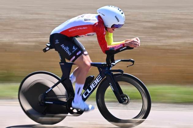 Tour de France 2025 Stage 5 CAEN, FRANCE - JULY 09 : Zimmermann Georg (GER) of Intermarche - Wanty during stage 5 of the 112th edition of Tour de France an UCI World Tour 2.UWT Individual Time Trial stage for Men Elite of 33 km with start in Caen and finish in Caen on July 9, 2025 in Caen, France, 09 07 2025 ( Motordriver Kenny Verfaillie - Caen France  Copyright: xVincentxKalutx