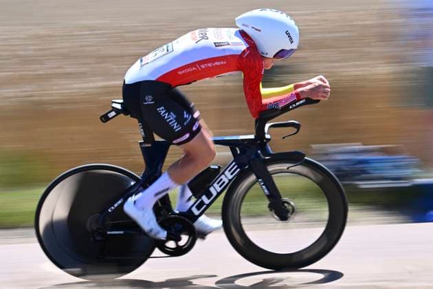 Tour de France 2025 Stage 5 CAEN, FRANCE - JULY 09 : Zimmermann Georg (GER) of Intermarche - Wanty during stage 5 of the 112th edition of Tour de France an UCI World Tour 2.UWT Individual Time Trial stage for Men Elite of 33 km with start in Caen and finish in Caen on July 9, 2025 in Caen, France, 09 07 2025 ( Motordriver Kenny Verfaillie - Caen France  Copyright: xVincentxKalutx