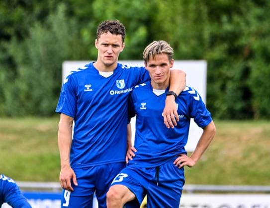 GER, 2. BL, 1. FC Magdeburg, Trainingslager in Bad Wörishofen 09.07.2025, Stadion Am Unteren Hart, Bad Wörishofen, GER, 2. BL, 1. FC Magdeburg, Trainingslager in Bad Wörishofen, im Bild Martijn Kaars (Magdeburg, 9), Albert Millgramm (Magdeburg, 33)