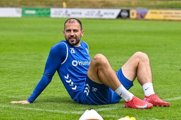 GER, 2. BL, 1. FC Magdeburg, Trainingslager in Bad Wörishofen 09.07.2025, Stadion Am Unteren Hart, Bad Wörishofen, GER, 2. BL, 1. FC Magdeburg, Trainingslager in Bad Wörishofen, im Bild Aleksa Marusic (Magdeburg, 26)