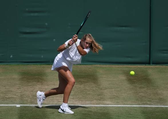 9th July 2025; All England Lawn Tennis and Croquet Club, London, England; Wimbledon Tennis Tournament, Day 10; Mirra Andreeva (RUS) practising on court 10 before her quarter final match against Belinda Bencic (SUI)  ActionPlus12811581 JohnxPatrickxFletcher