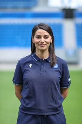 Sarah Saliba; Karlsruhe SC Teammanager, GER, Karlsruher SC (KSC, Karlsruhe), Fussball, 2. Bundesliga, Portaettermin, Spielzeit 2025 2026, 09.07.2025, DFL REGULATIONS PROHIBIT ANY USE OF PHOTOGRAPHS AS IMAGE SEQUENCES AND OR QUASI-VIDEO, GER, Karlsruher SC (KSC, Karlsruhe), Fussball, 2. Bundesliga, Portraettermin, Spielzeit 2025 2026, 09.07.2025 Karlsruhe