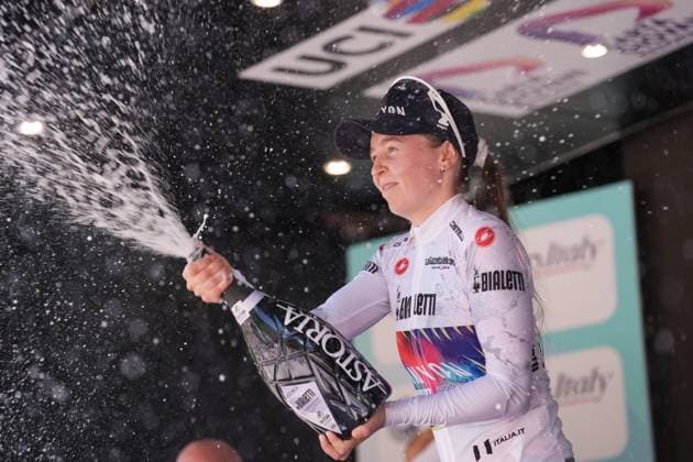 Antonia Niedermaier (Canyon SRAM zondacrypto) white jersey during the 4th stage of the Giro d™Italia Women, from Castello Tesino to Pianezze, Italy Wednesday, July 9, 2025. - cycling .  Copyright: xMassimoxPaolone LaPressex