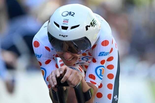 Tour de France 2025 Stage 5 CAEN, FRANCE - JULY 09 : Pogacar Tadej (SLO) of UAE Team Emirates during stage 5 of the 112th edition of Tour de France an UCI World Tour 2.UWT Individual Time Trial stage for Men Elite of 33 km with start in Caen and finish in Caen on July 9, 2025 in Caen, France, 09 07 2025 ( Motordriver Kenny Verfaillie - Caen France  Copyright: xJanxDexMeuleneirx