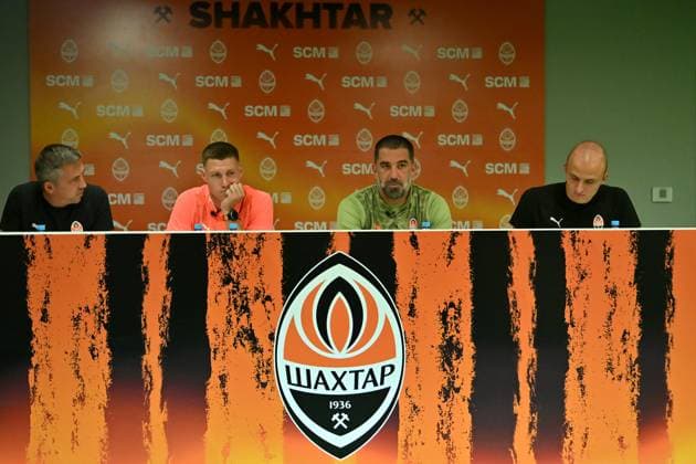 Ljubljana, Slovenia, July 9th 2025: The press conference, PK, Pressekonferenz before the UEFA Europa League, First qualifying round, 1st leg, match between Shakhtar Donetsk (Ukraine) and Ilves Tampere (Finland) at Stadium Stozice, Ljubljana, Slovenia. (Natasa Kupljenik SPP) Copyright: xNatasaxKupljenikx xSPPx spp-en-NaKuSp-IK5_9838