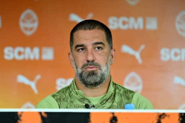 Ljubljana, Slovenia, July 9th 2025: Arda Turan head coach of Shakhtar during the press conference, PK, Pressekonferenz before the UEFA Europa League, First qualifying round, 1st leg, match between Shakhtar Donetsk (Ukraine) and Ilves Tampere (Finland) at Stadium Stozice, Ljubljana, Slovenia. (Natasa Kupljenik SPP) Copyright: xNatasaxKupljenikx xSPPx spp-en-NaKuSp-IK5_9857