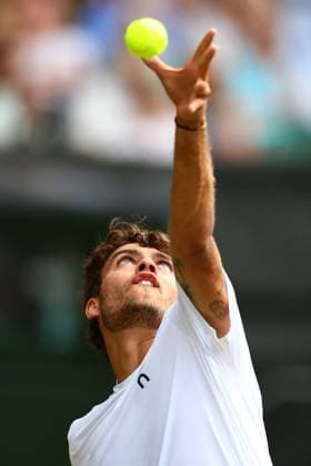 Flavio Cobolli during his Quarter Final match Wimbledon Tennis Championships, Day 10, The All England Lawn Tennis and Croquet Club, London, UK - 09 Jul 2025London The All England Lawn Tennis and United Kingdom  Copyright: xJamesxMarsh Shutterstockx 15389394dt