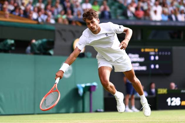 Flavio Cobolli during his Quarter Final match Wimbledon Tennis Championships, Day 10, The All England Lawn Tennis and Croquet Club, London, UK - 09 Jul 2025London The All England Lawn Tennis and United Kingdom  Copyright: xJamesxMarsh Shutterstockx 15389394er