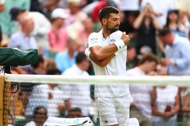 Novak Djokovic during his Quarter Final match Wimbledon Tennis Championships, Day 10, The All England Lawn Tennis and Croquet Club, London, UK - 09 Jul 2025London The All England Lawn Tennis and United Kingdom  Copyright: xJamesxMarsh Shutterstockx 15389394fj