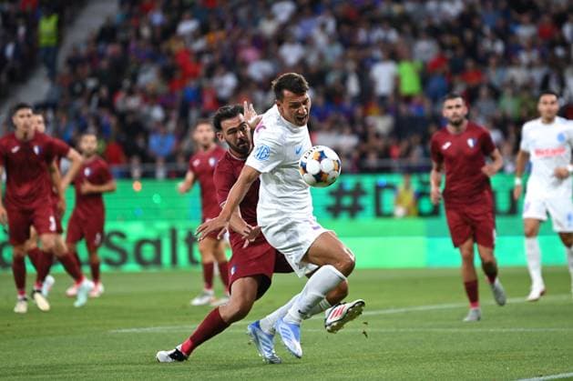 BUCHAREST - UEFA CHAMPIONS LEAGUE - FCSB - INTER CLUB D ESCALDES Risto Radunovic in action during the UEFA Champions League 2025 2026 First qualifying round game between FCSB and Inter Club d Escaldes, Steaua Stadium, July 09, 2025. Imago Images Alex Nicodim Copyright: xAlexxNicodimx