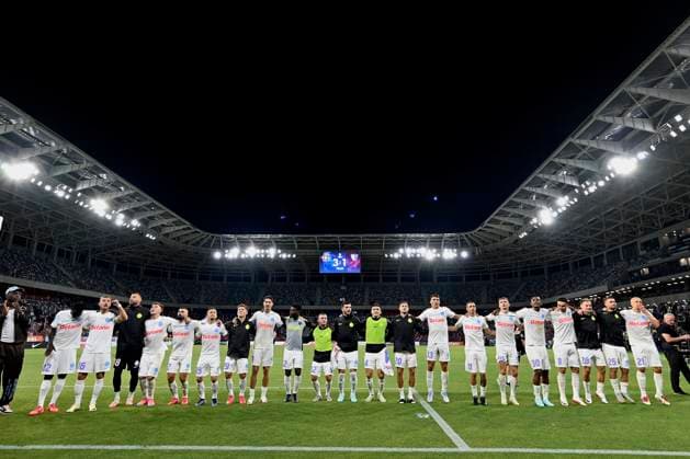 BUCHAREST - UEFA CHAMPIONS LEAGUE - FCSB - INTER CLUB D ESCALDES FCSB players react after the UEFA Champions League 2025 2026 First qualifying round game between FCSB and Inter Club d Escaldes, Steaua Stadium, July 09, 2025. Imago Images Alex Nicodim Copyright: xAlexxNicodimx
