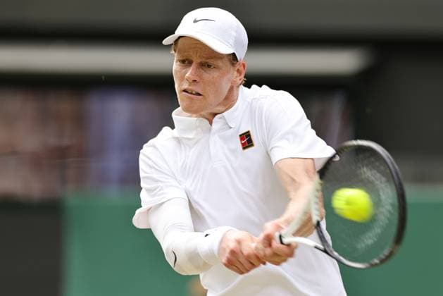 Jannik Sinner, ITA, during quarterfinal of 2025 All England Lawn Tennis Championships at Wimbledon, mens singles, London, 09 07 2025; -