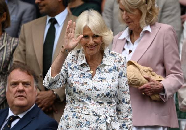 Day Ten: The Championships - Wimbledon 2025 LONDON, ENGLAND - JULY 09: Queen Camilla arrives in the royal box on day ten of The Championships Wimbledon 2025 at All England Lawn Tennis and Croquet Club on July 09, 2025 in London, England. (Photo by Visionhaus via ) London All England Lawn Tennis and Croq England United Kingdom Copyright: xVisionhausx 776301262