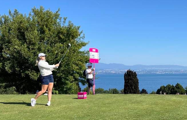 EVIAN-LES-BAINS, FRANKRIKE 20250710 Maja Stark under första rundan av golftävlingen Evian Championship. EVIAN-LES-BAINS FRANKRIKE x10510x Copyright: xCarlxGöranssonx CHARLEY HULL
